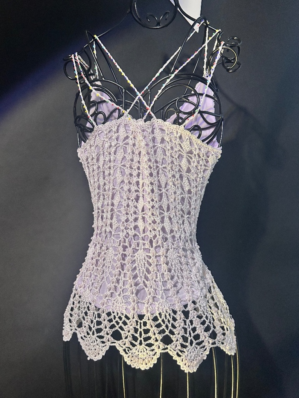 Beautiful Beaded weblike Tank Top - Picture 4 of 11